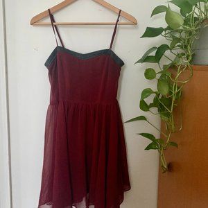 Maroon sweetheart evening mini dress (NWOT)